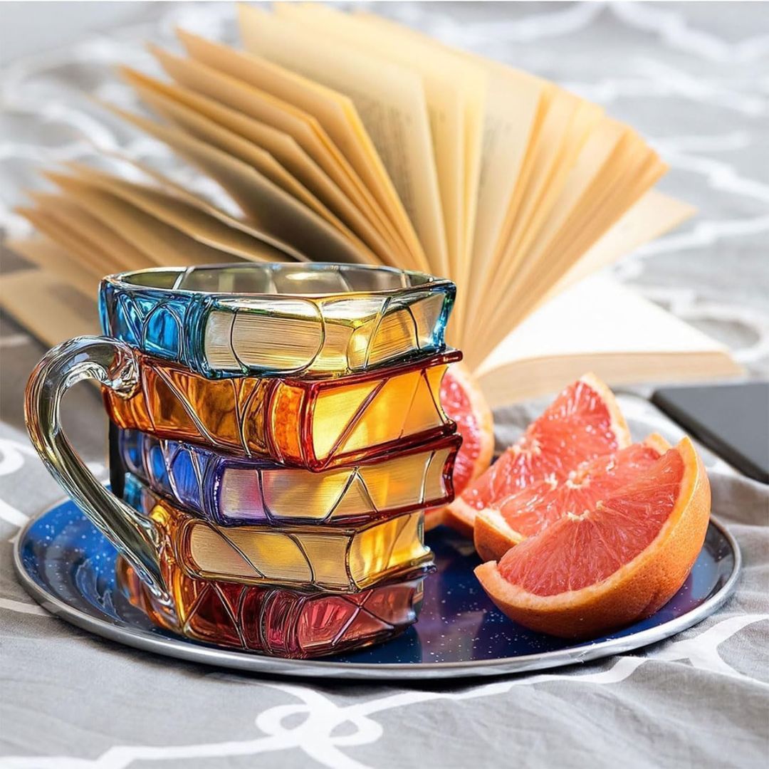 Tazza 3D "Felicità" unica fatta a mano per gli appassionati di lettura
