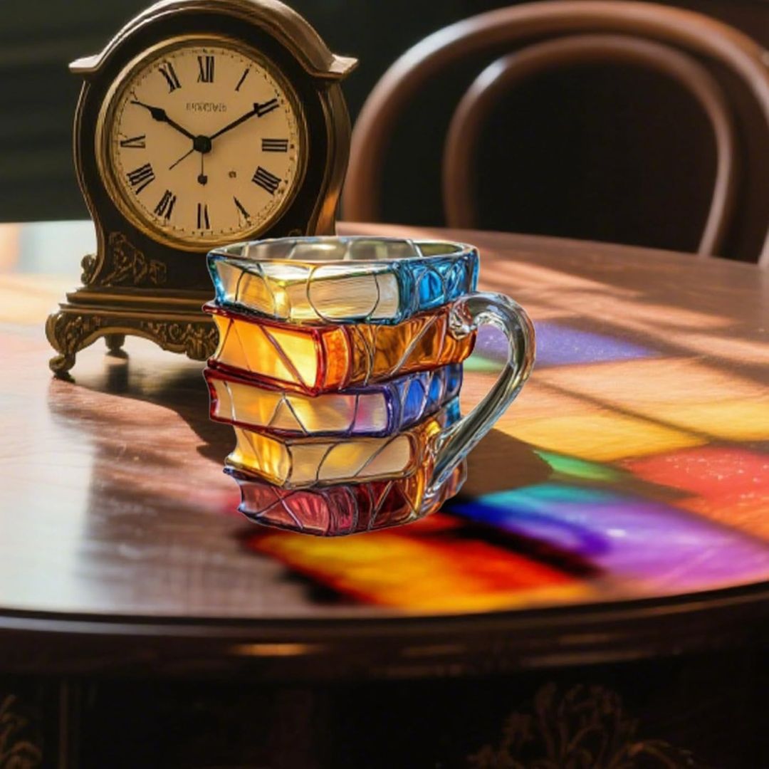Tazza 3D "Felicità" unica fatta a mano per gli appassionati di lettura