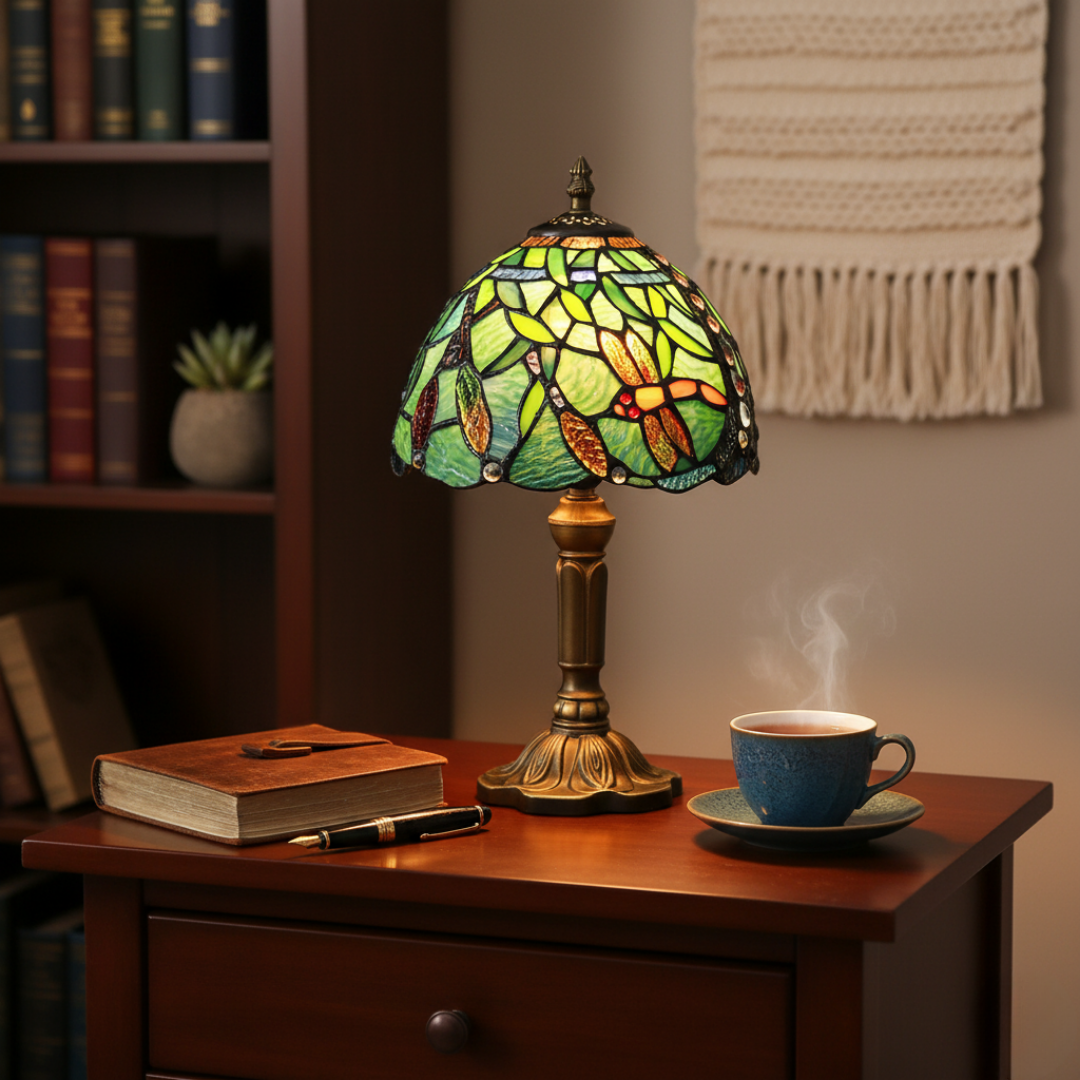 Mediterranean Stained Glass LED Table Lamp
