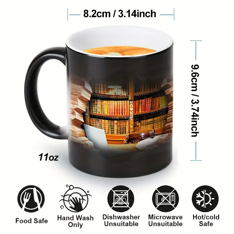 Tazza in ceramica termoretica "Libreria Incantata"