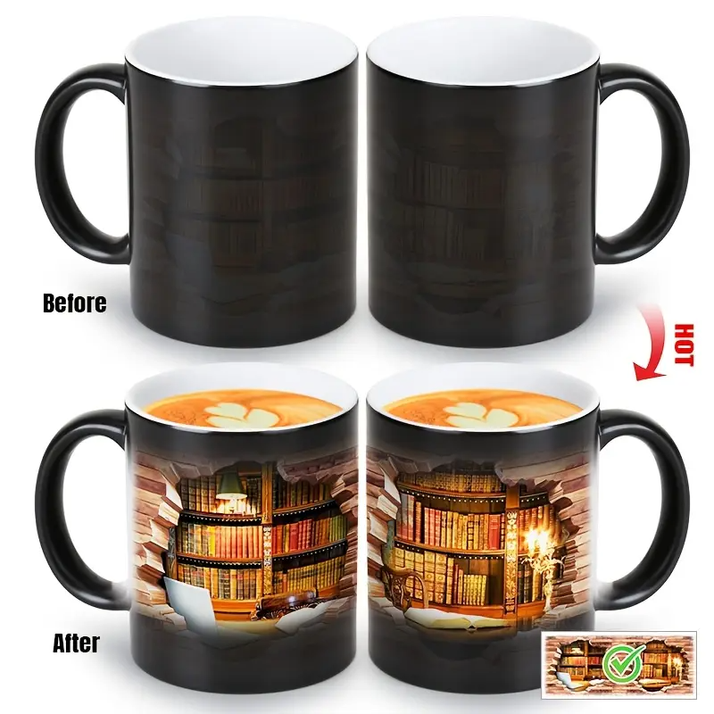 Tazza in ceramica termoretica "Libreria Incantata"
