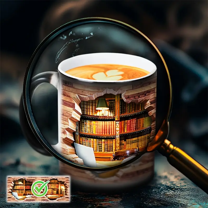 Tazza in ceramica termoretica "Libreria Incantata"