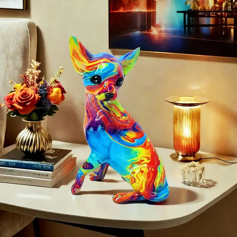 Live Chihuahua Resin Table Lamp