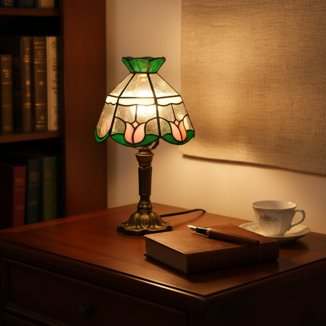 Lampada da tavolo a LED barocca antica