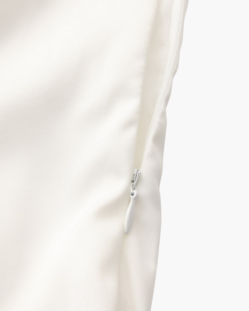 Vestito Midi con Volant e Bottoni Perla