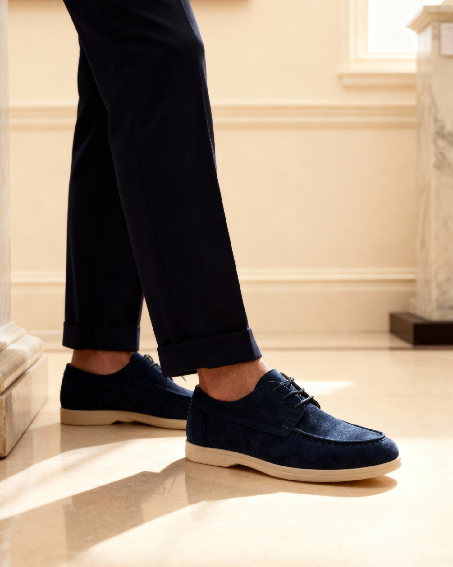 Scarpe stringate in pelle scamosciata premium